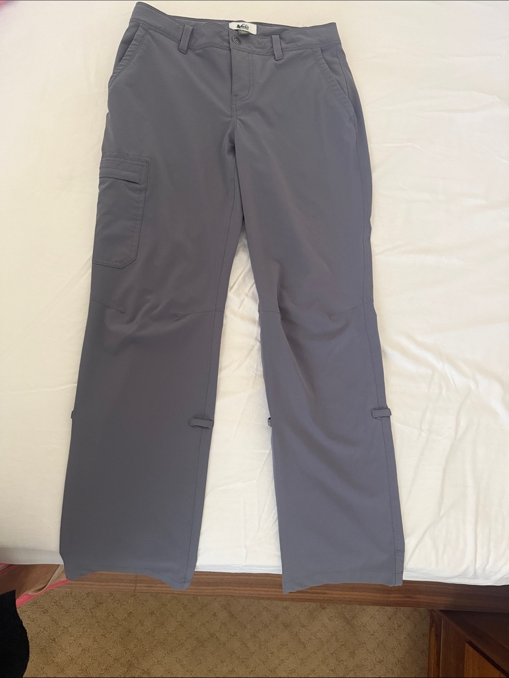 REI Women's Straight-Leg Outdoor Pants in Slate Gray